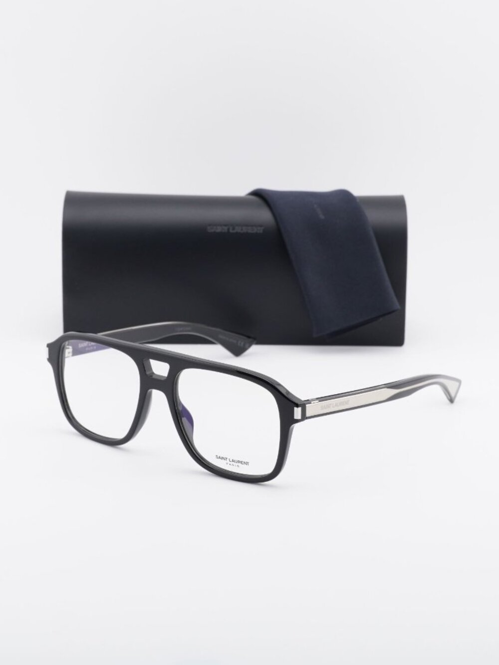 Saint Laurent SL881 OPT 001 Eyeglasses Black 55mm Aviator Frame